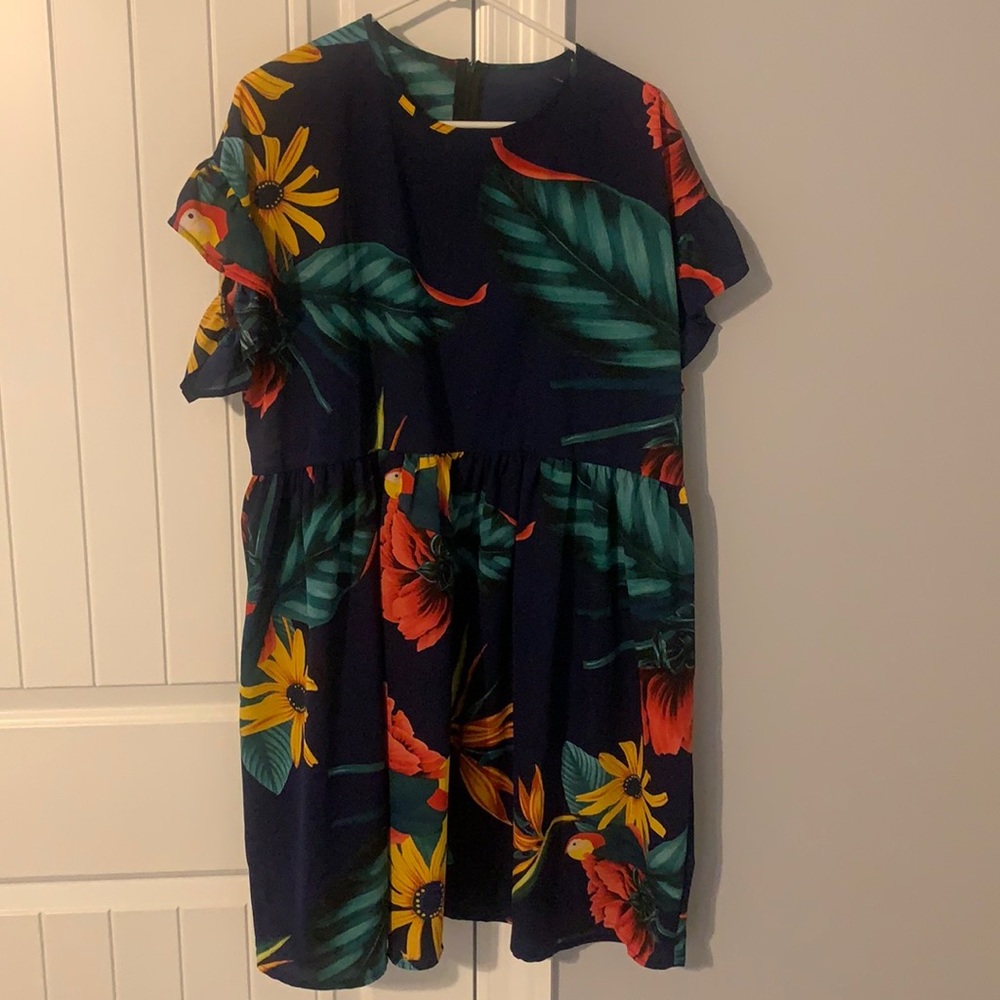 Tropical print dress